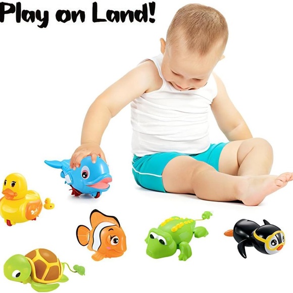 New Liberty Imports 6 Pack - Swimming Wind Up Sea Animals in The Bathtub Windup - Picture 16 of 16